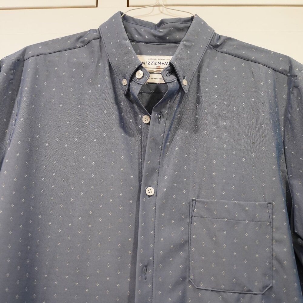 Mizzen + Main Blue Short Sleeve Button Down - Trim Fit